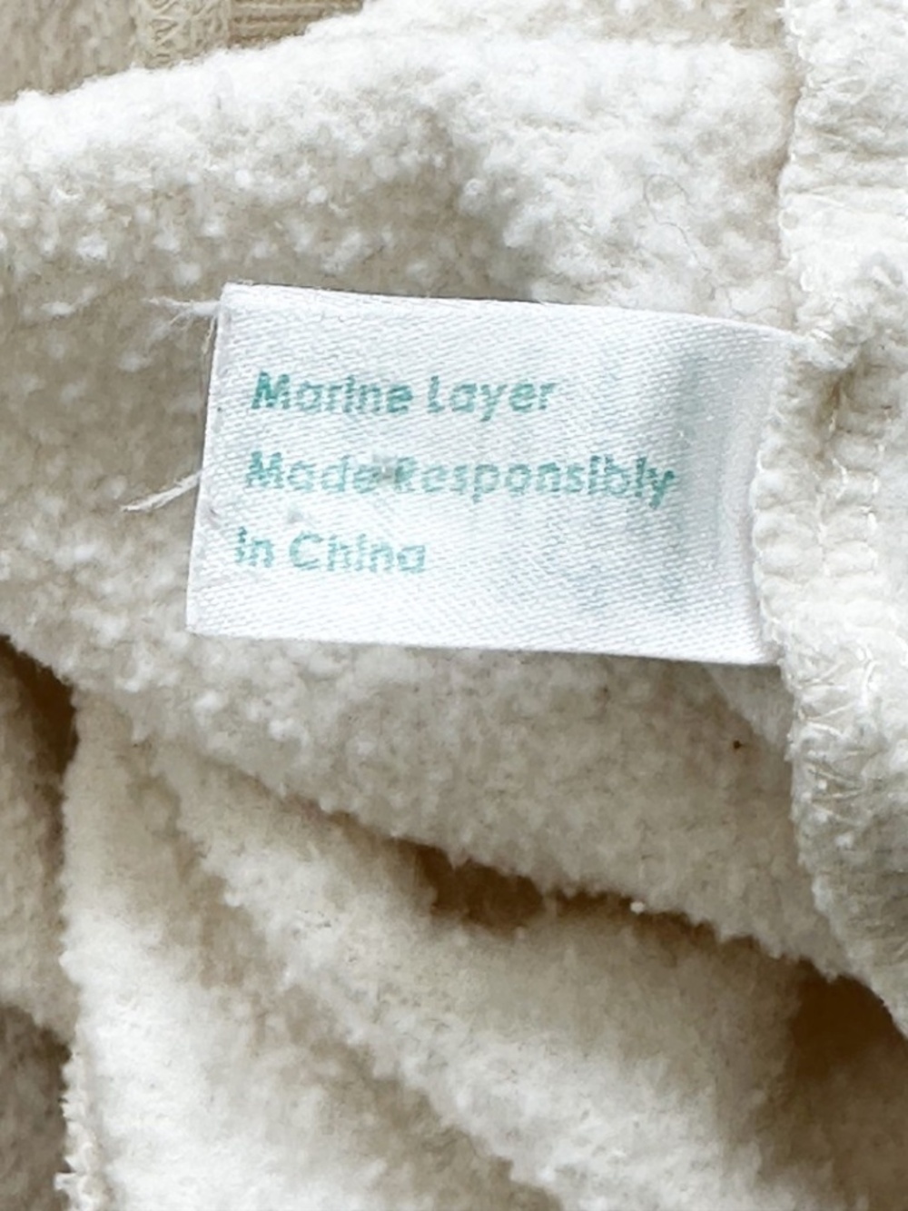 MARINE LAYER Cloud 9 Women’s L Cream Wide Leg Sweatpant Fleece Athleisure Cozy - Picture 13 of 16
